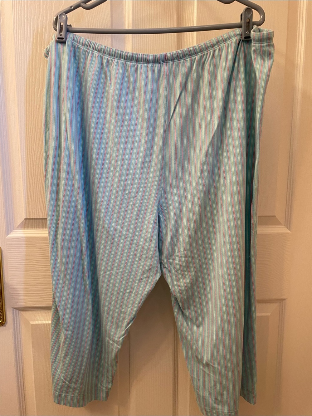 Lauren by Ralph Lauren Aqua with Pink, White and Lime Green Striped Pajamas - Picture 10 of 14